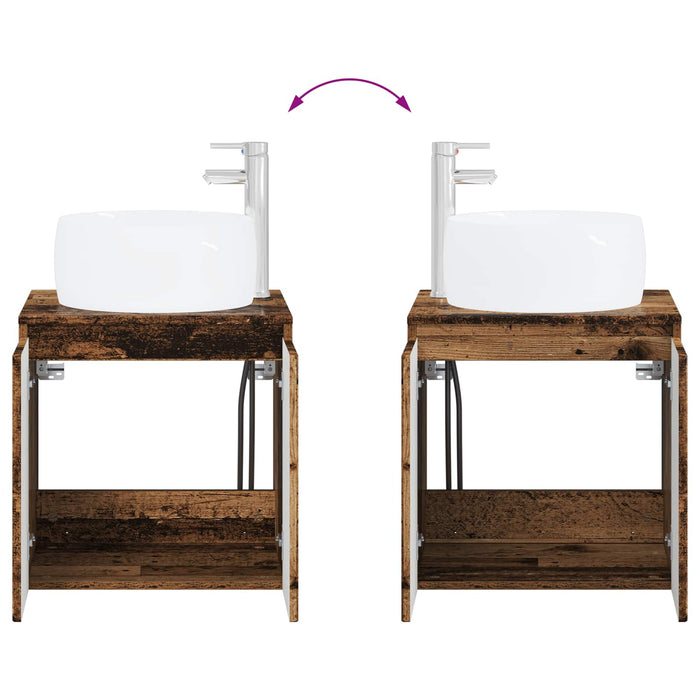 Set dulap baie 3 buc. Lemn vechi 49,5 x 44,5 x 66 cm WALTI