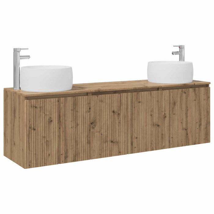 Set dulap baie 3 buc. Stejar Artizanal 49,5 x 44,5 x 66 cm WALTI
