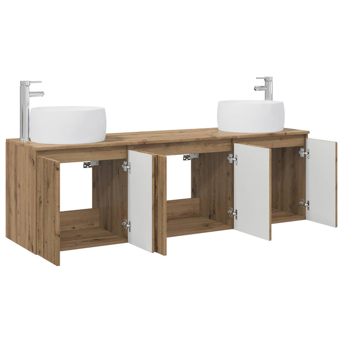 Set dulap baie 3 buc. Stejar Artizanal 49,5 x 44,5 x 66 cm WALTI