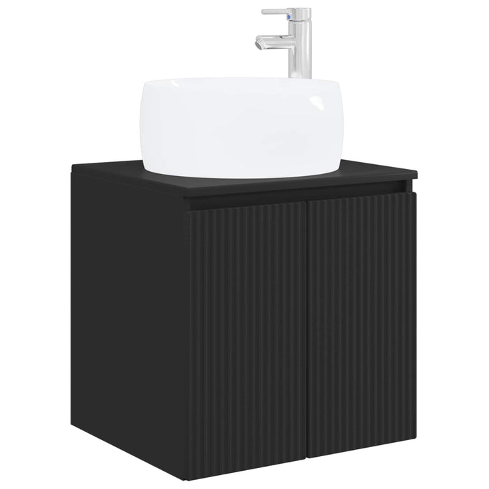 Set dulap baie 3 buc. Negru 49,5 x 44,5 x 66 cm Lemn prelucrat WALTI