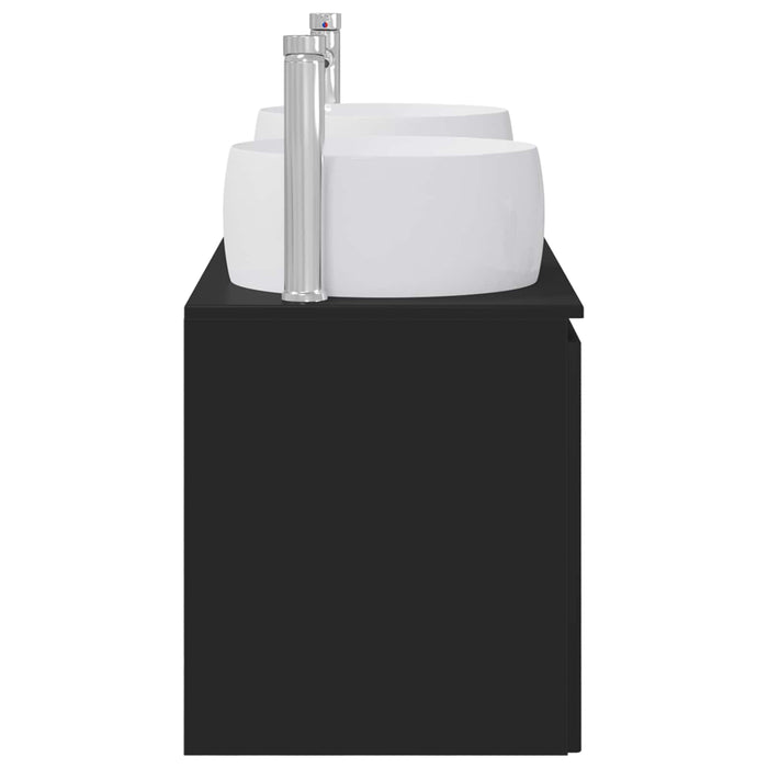 Set dulap baie 3 buc. Negru 49,5 x 44,5 x 66 cm Lemn prelucrat WALTI
