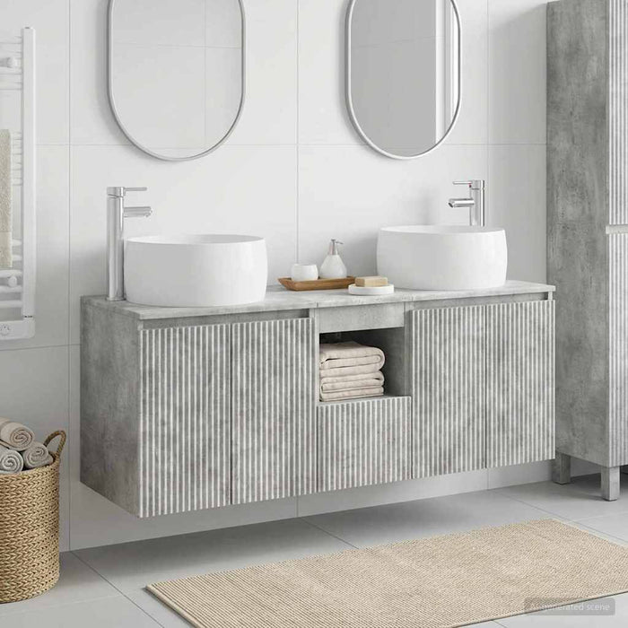 Set dulap baie 3 buc. Gri Beton 49,5 x 44,5 x 66 cm WALTI