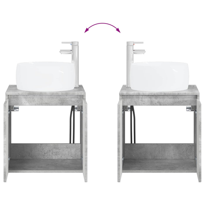 Set dulap baie 3 buc. Gri Beton 49,5 x 44,5 x 66 cm WALTI