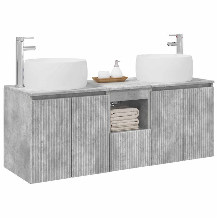 Set dulap baie 3 buc. Gri Beton 49,5 x 44,5 x 66 cm WALTI