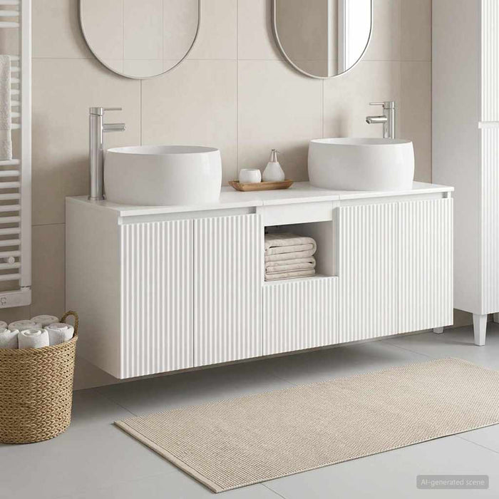 Set dulap baie 3 buc. Alb foarte lucios 49,5 x 44,5 x 66 cm WALTI