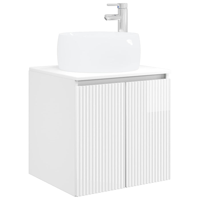 Set dulap baie 3 buc. Alb foarte lucios 49,5 x 44,5 x 66 cm WALTI