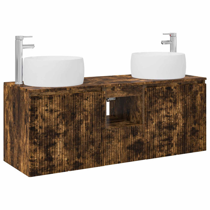 Set dulap baie 3 buc. Stejar fumuriu 49,5 x 44,5 x 66 cm WALTI