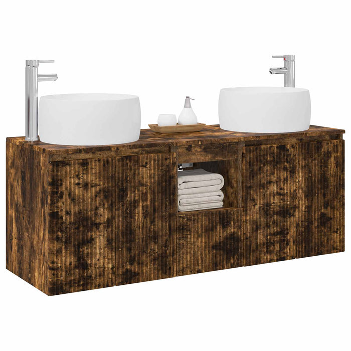 Set dulap baie 3 buc. Stejar fumuriu 49,5 x 44,5 x 66 cm WALTI