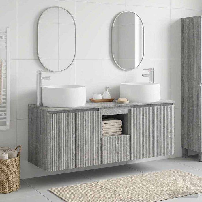 Set dulap baie 3 buc. Sonoma gri 49,5 x 44,5 x 66 cm WALTI