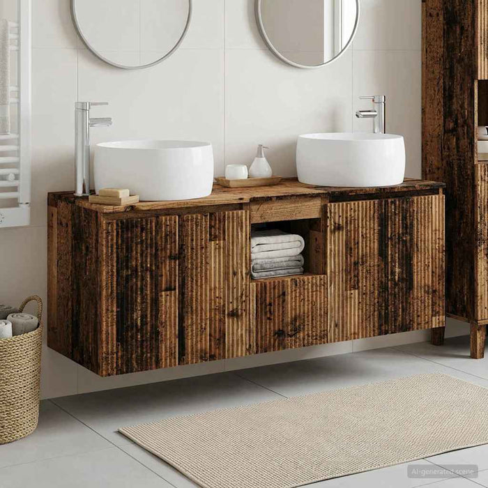 Set dulap baie 3 buc. Lemn vechi 49,5 x 44,5 x 66 cm WALTI