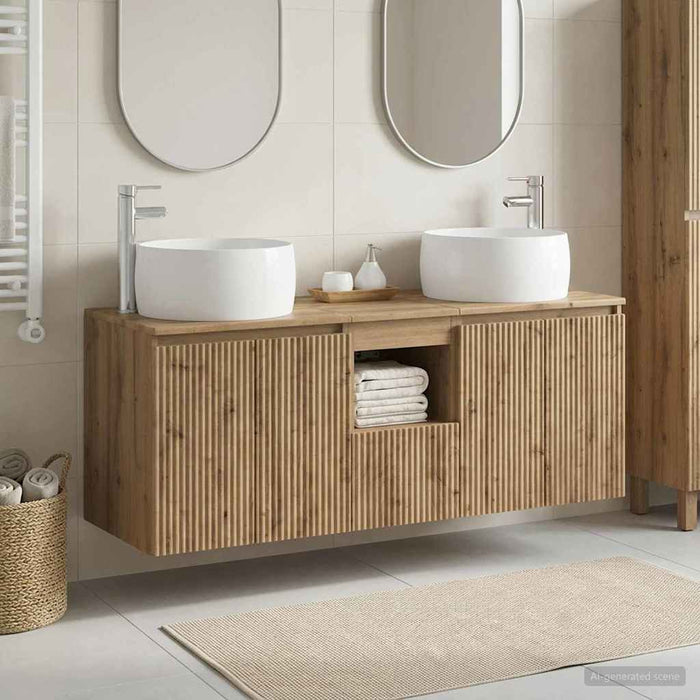 Set dulap baie 3 buc. Stejar Artizanal 49,5 x 44,5 x 66 cm WALTI