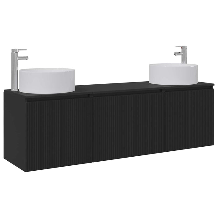 Set dulap baie 3 buc. Negru 49,5 x 44,5 x 65,5 cm WALTI