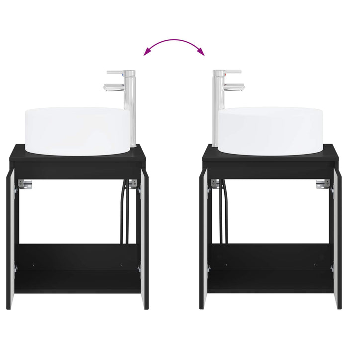 Set dulap baie 3 buc. Negru 49,5 x 44,5 x 65,5 cm WALTI