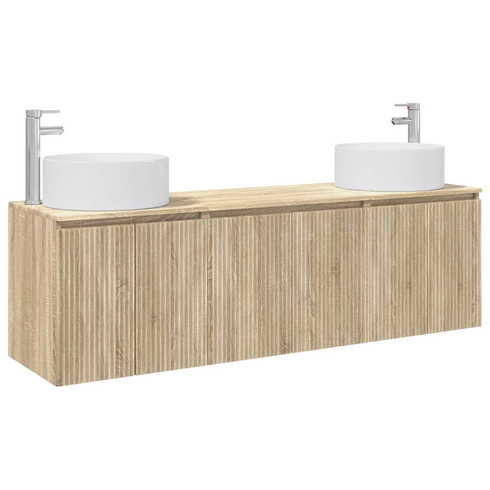 Set dulap baie 3 buc. Stejar Sonoma 49,5 x 44,5 x 65,5 cm WALTI