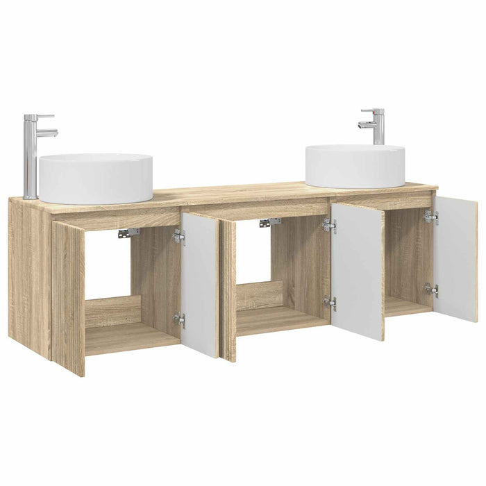 Set dulap baie 3 buc. Stejar Sonoma 49,5 x 44,5 x 65,5 cm WALTI
