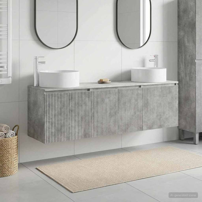 Set dulap baie 3 buc. Gri Beton 49,5 x 44,5 x 65,5 cm WALTI