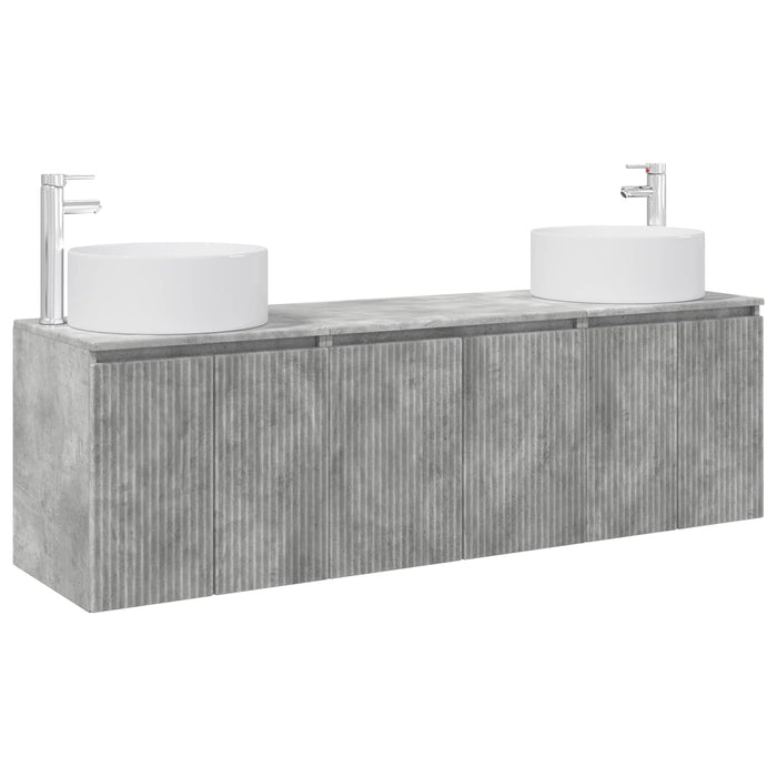 Set dulap baie 3 buc. Gri Beton 49,5 x 44,5 x 65,5 cm WALTI