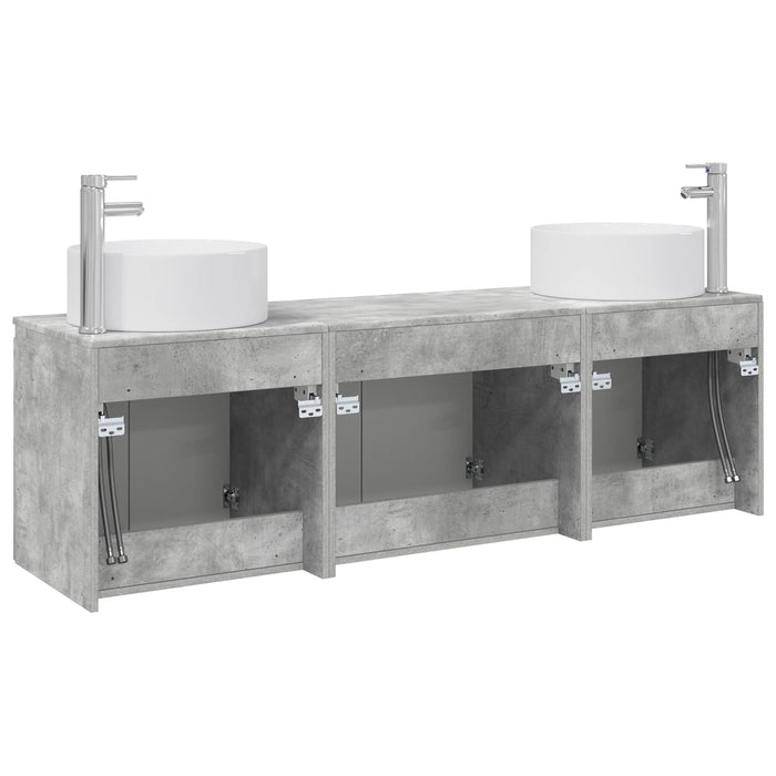 Set dulap baie 3 buc. Gri Beton 49,5 x 44,5 x 65,5 cm WALTI