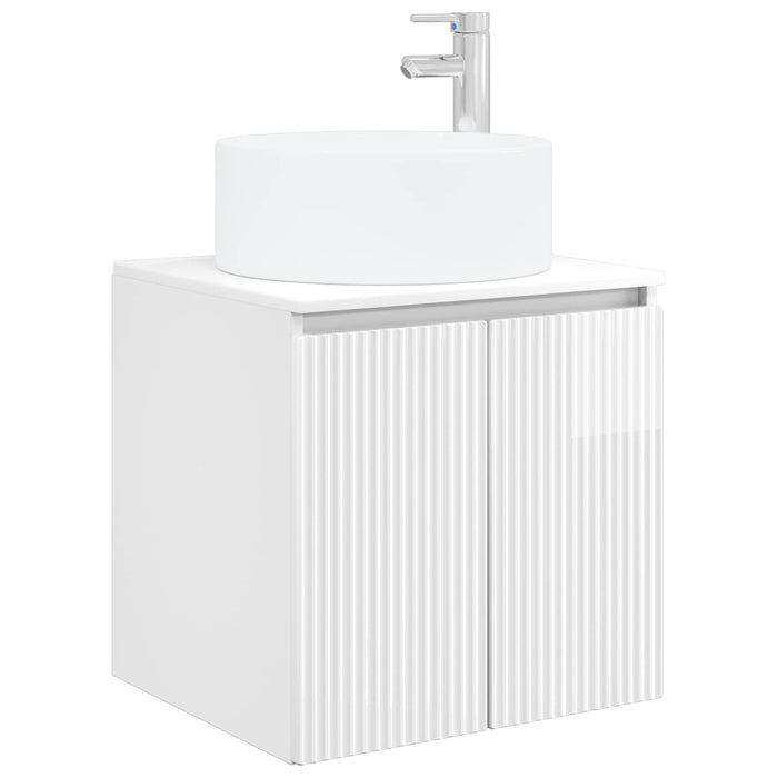 Set dulap baie 3 buc. Alb foarte lucios 49,5 x 44,5 x 65,5 cm WALTI