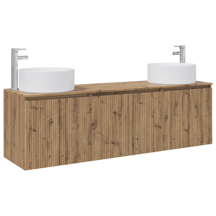 Set dulap baie 3 buc. Stejar Artizanal 49,5 x 44,5 x 65,5 cm WALTI