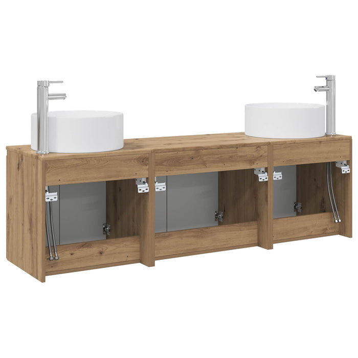 Set dulap baie 3 buc. Stejar Artizanal 49,5 x 44,5 x 65,5 cm WALTI