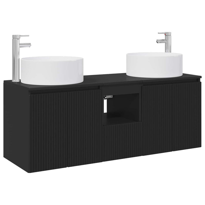 Set dulap baie 3 buc. Negru 49,5 x 44,5 x 65,5 cm WALTI