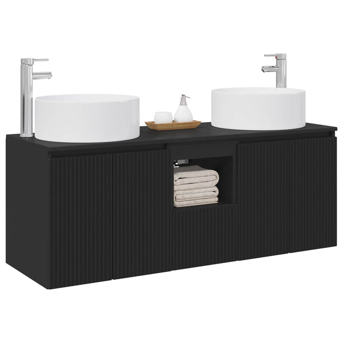 Set dulap baie 3 buc. Negru 49,5 x 44,5 x 65,5 cm WALTI