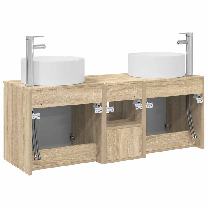 Set dulap baie 3 buc. Stejar Sonoma 49,5 x 44,5 x 65,5 cm WALTI