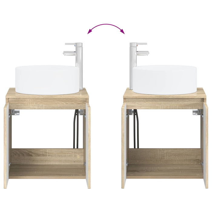 Set dulap baie 3 buc. Stejar Sonoma 49,5 x 44,5 x 65,5 cm WALTI