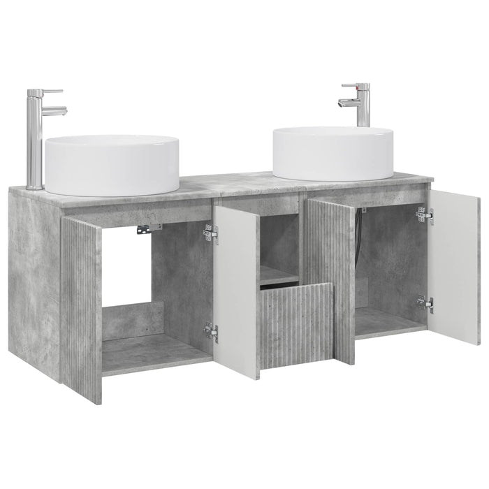 Set dulap baie 3 buc. Gri Beton 49,5 x 44,5 x 65,5 cm WALTI