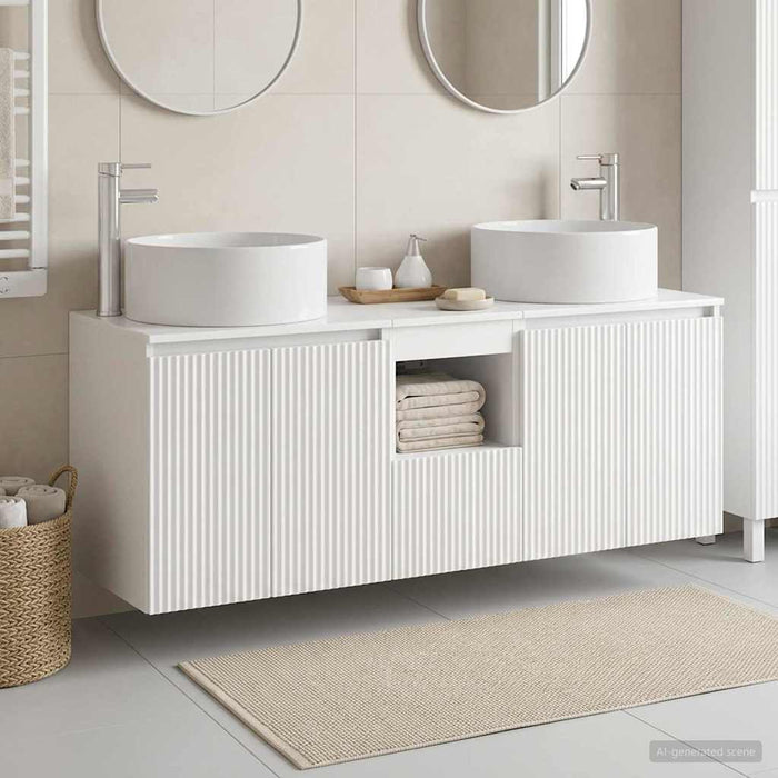 Set dulap baie 3 buc. Alb foarte lucios 49,5 x 44,5 x 65,5 cm WALTI