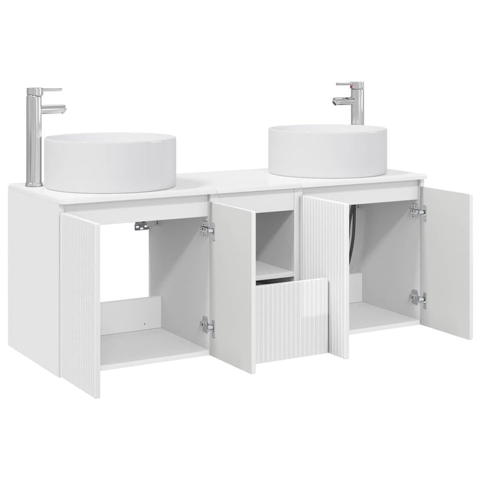 Set dulap baie 3 buc. Alb foarte lucios 49,5 x 44,5 x 65,5 cm WALTI