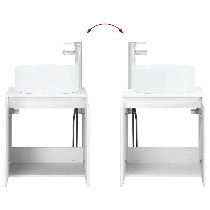 Set dulap baie 3 buc. Alb foarte lucios 49,5 x 44,5 x 65,5 cm WALTI