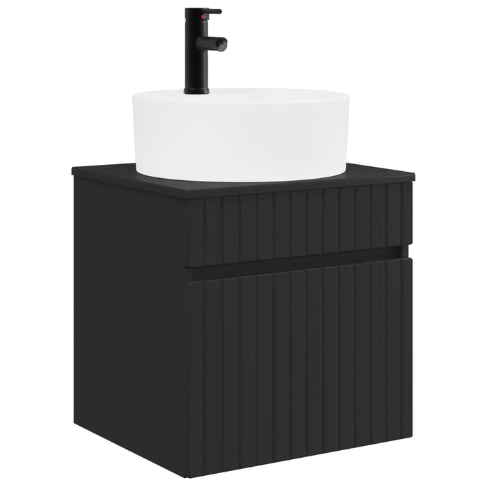 Set dulap baie 3 buc. Negru 49 x 44,5 x 65 cm Lemn prelucrat WALTI