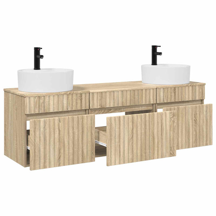 Set dulap baie 3 buc. Stejar Sonoma 49 x 44,5 x 65 cm WALTI