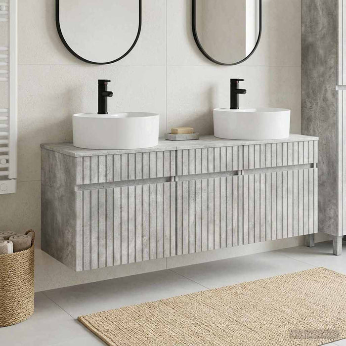 Set dulap baie 3 buc. Gri Beton 49 x 44,5 x 65 cm WALTI
