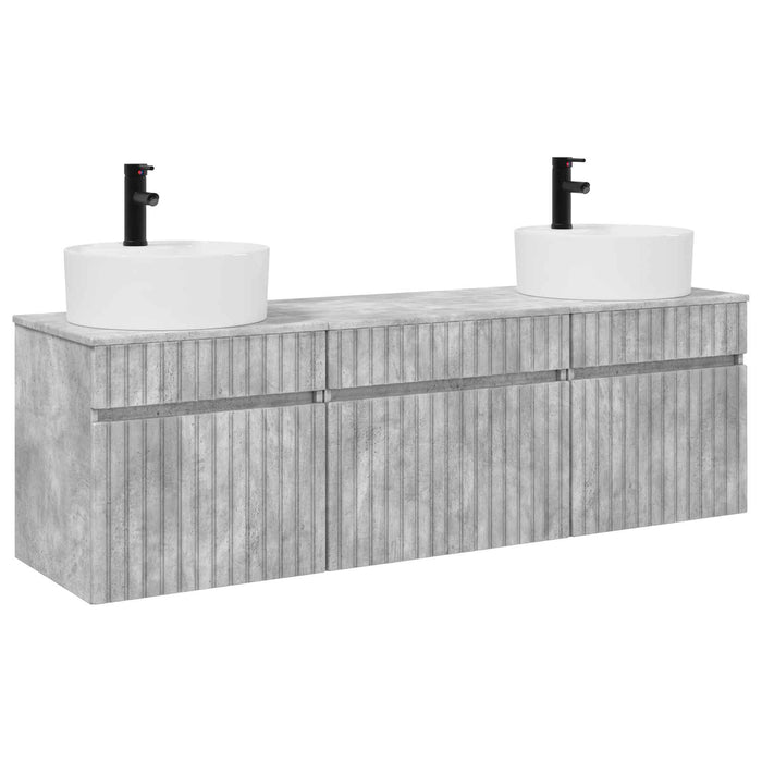 Set dulap baie 3 buc. Gri Beton 49 x 44,5 x 65 cm WALTI