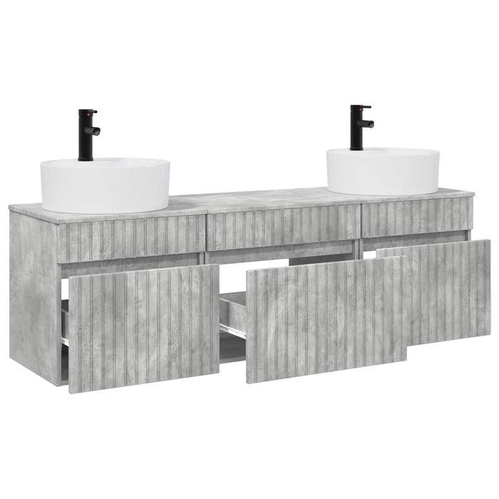 Set dulap baie 3 buc. Gri Beton 49 x 44,5 x 65 cm WALTI