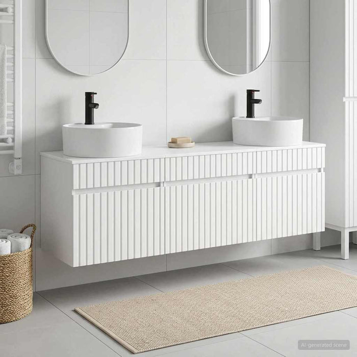 Set dulap baie 3 buc. Alb foarte lucios 49 x 44,5 x 65 cm WALTI