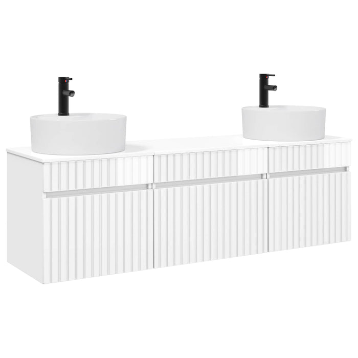 Set dulap baie 3 buc. Alb foarte lucios 49 x 44,5 x 65 cm WALTI