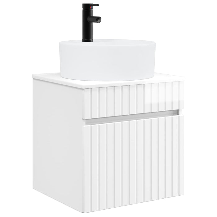 Set dulap baie 3 buc. Alb foarte lucios 49 x 44,5 x 65 cm WALTI