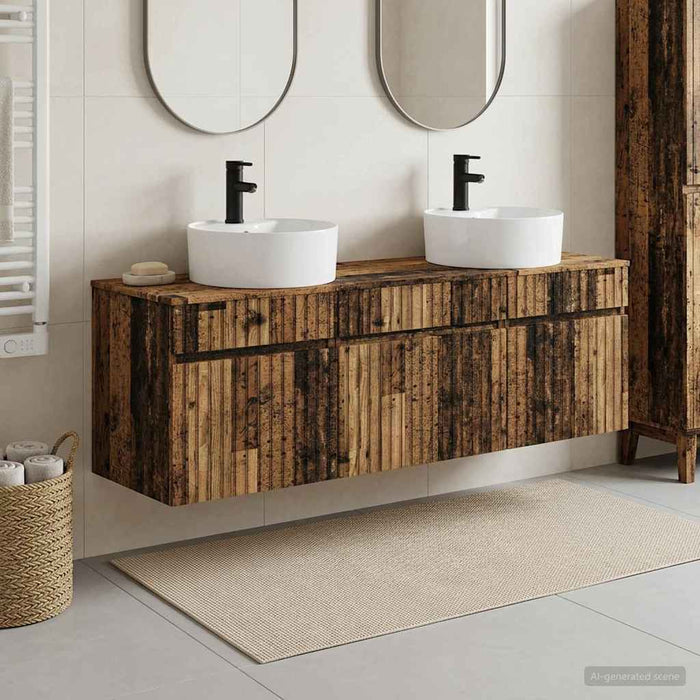 Set dulap baie 3 buc. Lemn vechi 49 x 44,5 x 65 cm WALTI