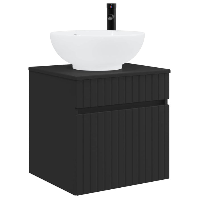Set dulap baie 3 buc. Negru 49 x 44,5 x 66,5 cm Lemn prelucrat WALTI