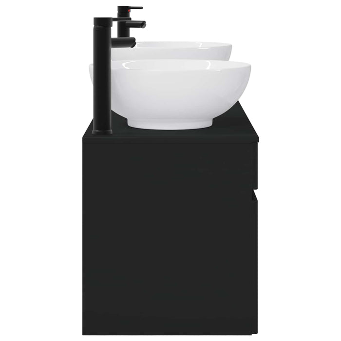 Set dulap baie 3 buc. Negru 49 x 44,5 x 66,5 cm Lemn prelucrat WALTI