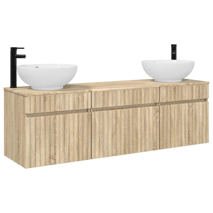 Set dulap baie 3 buc. Stejar Sonoma 49 x 44,5 x 66,5 cm WALTI