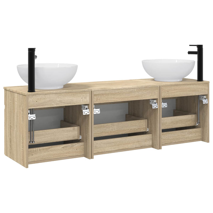 Set dulap baie 3 buc. Stejar Sonoma 49 x 44,5 x 66,5 cm WALTI