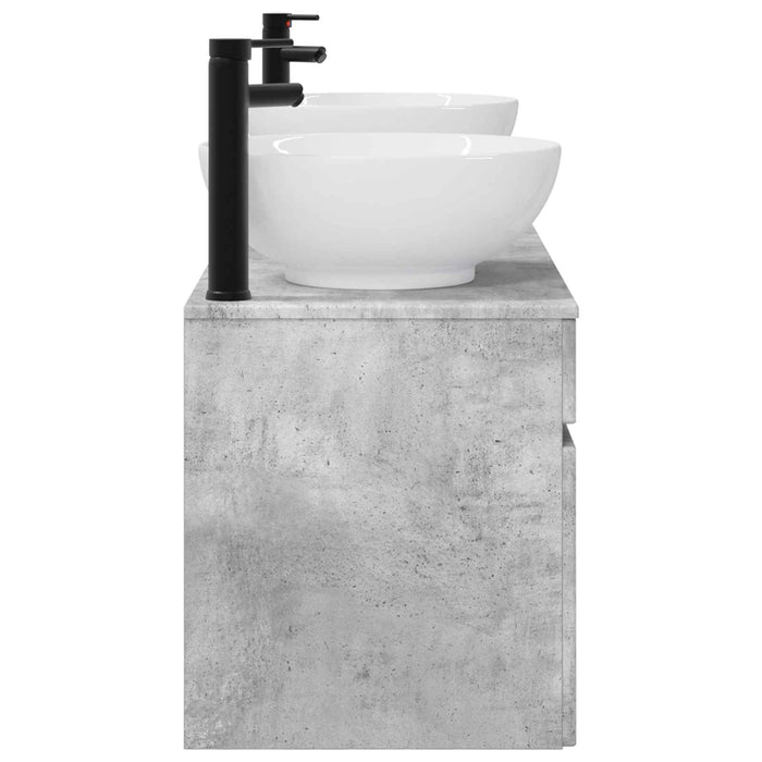 Set dulap baie 3 buc. Gri Beton 49 x 44,5 x 66,5 cm WALTI