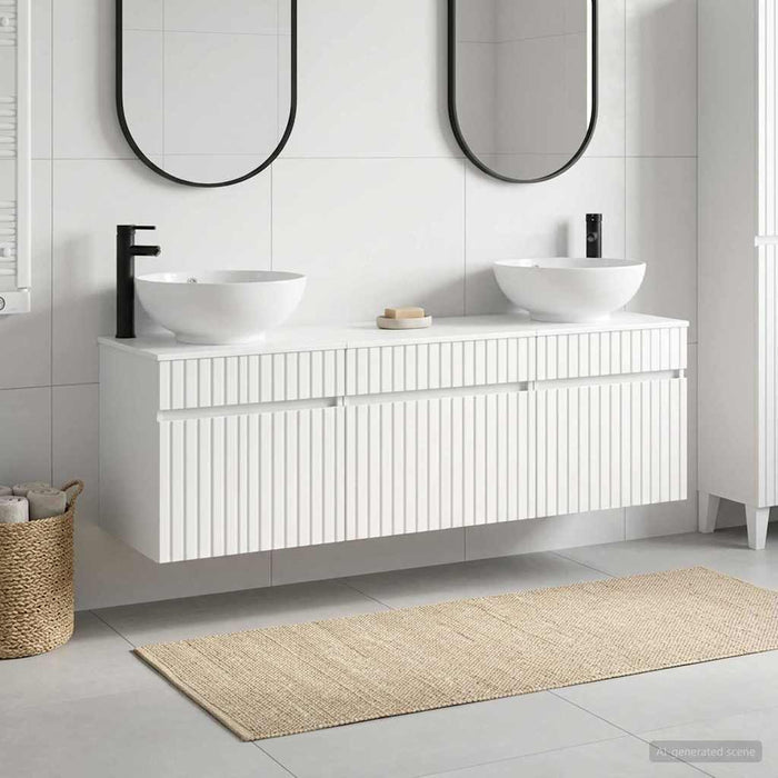 Set dulap baie 3 buc. Alb foarte lucios 49 x 44,5 x 66,5 cm WALTI