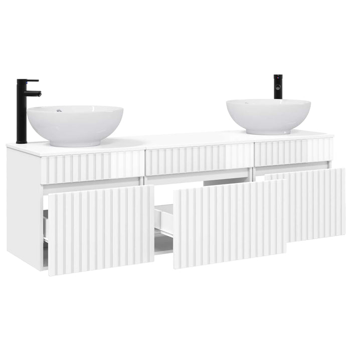 Set dulap baie 3 buc. Alb foarte lucios 49 x 44,5 x 66,5 cm WALTI