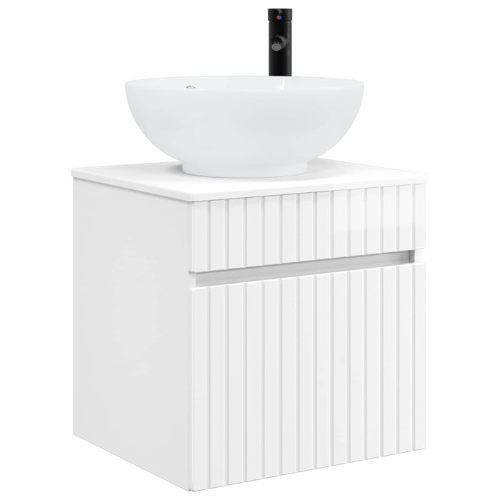 Set dulap baie 3 buc. Alb foarte lucios 49 x 44,5 x 66,5 cm WALTI